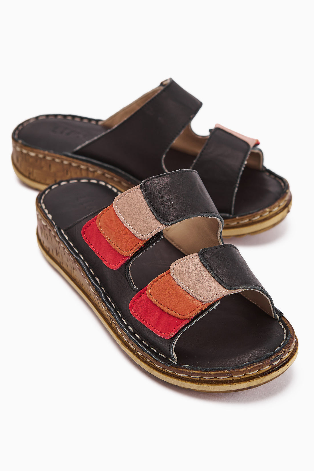 Echtes Leder Kassid Schwarz Comfort Pantoletten