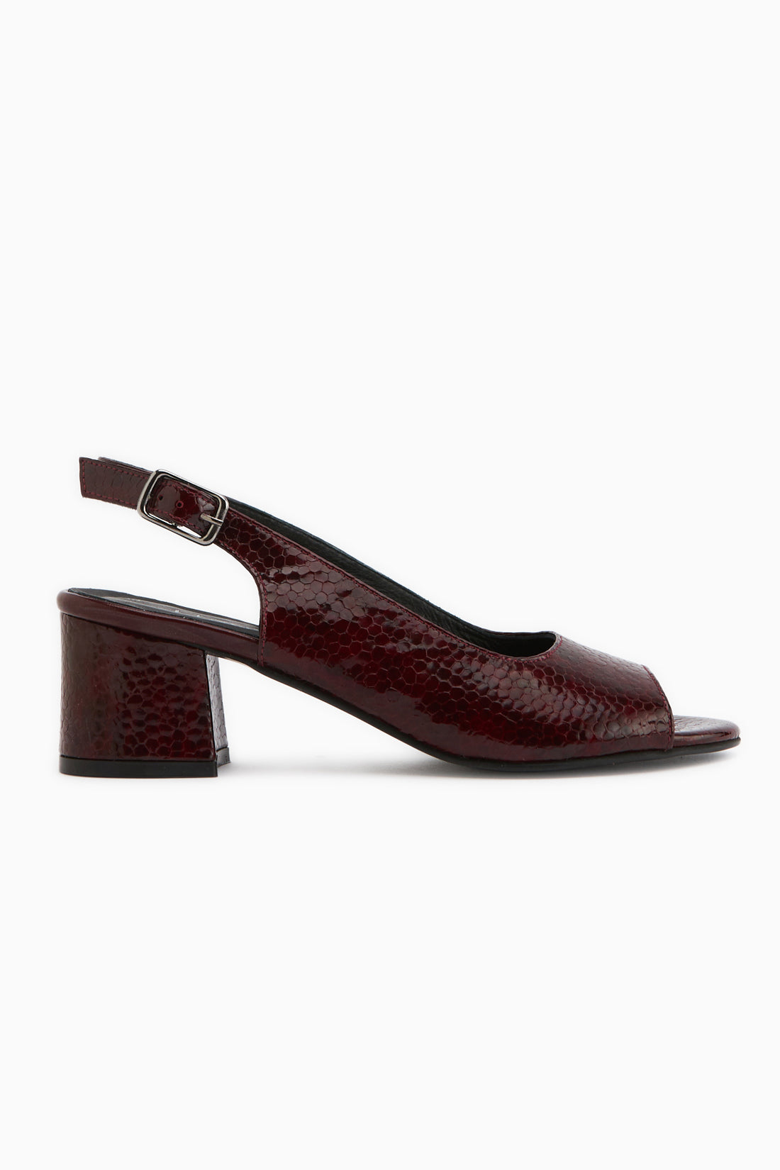 Catia Echtes Leder Bordeaux Schlangenmuster Damen Absatzschuhe