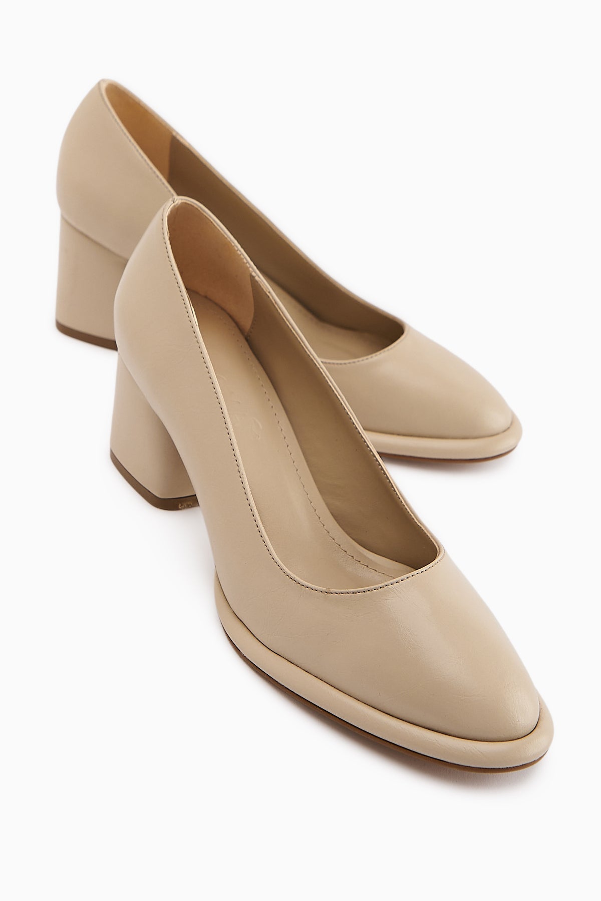 Saina Beige Platform Heeled Women's Shoe