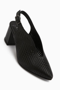 Nury Echtes Leder Schwarze Damen Absatzschuhe