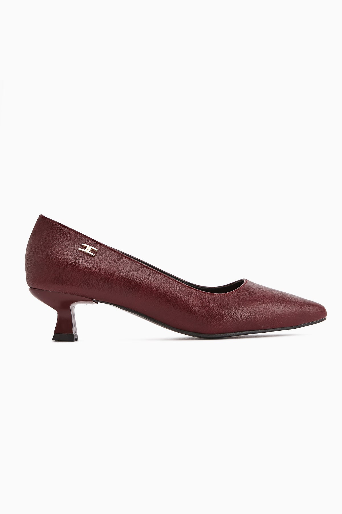 Wera Burgundy Low-Heeled Women's Stiletto