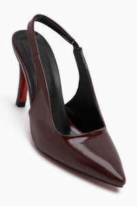 Minal Bordeaux Lackleder Spitz Zehen Damen Absatzschuhe
