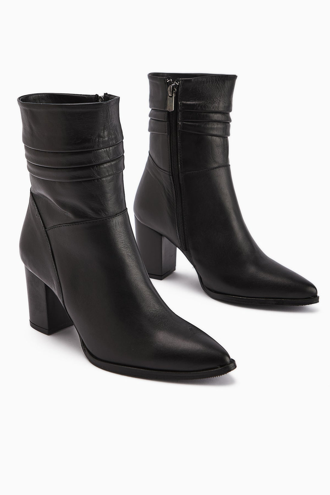 Tamina Genuine Leather Black Pointed Toe Heeled Women's Boot