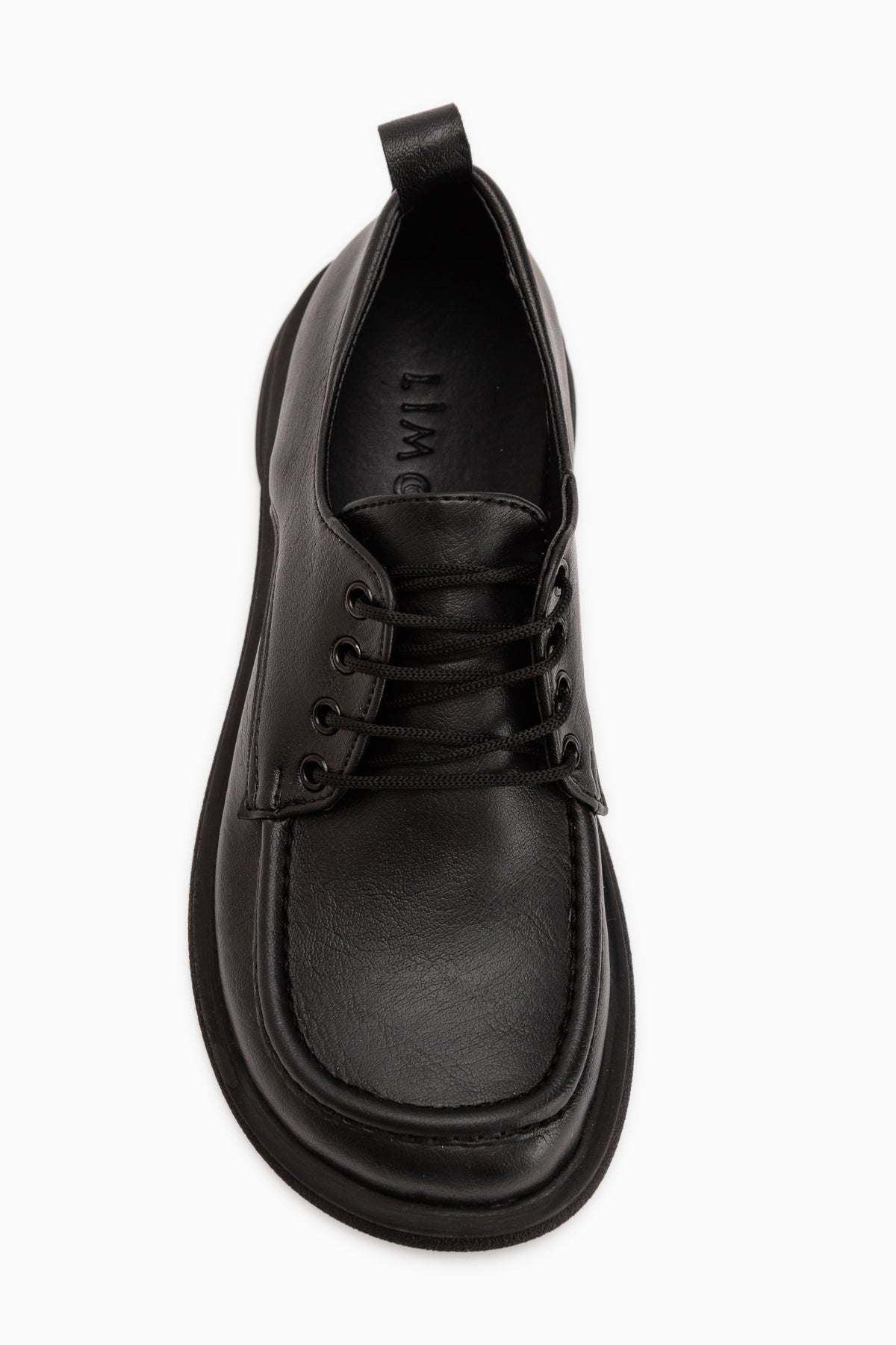 Ria Black Thick Sole Lace-Up Women’s Loafer Shoes