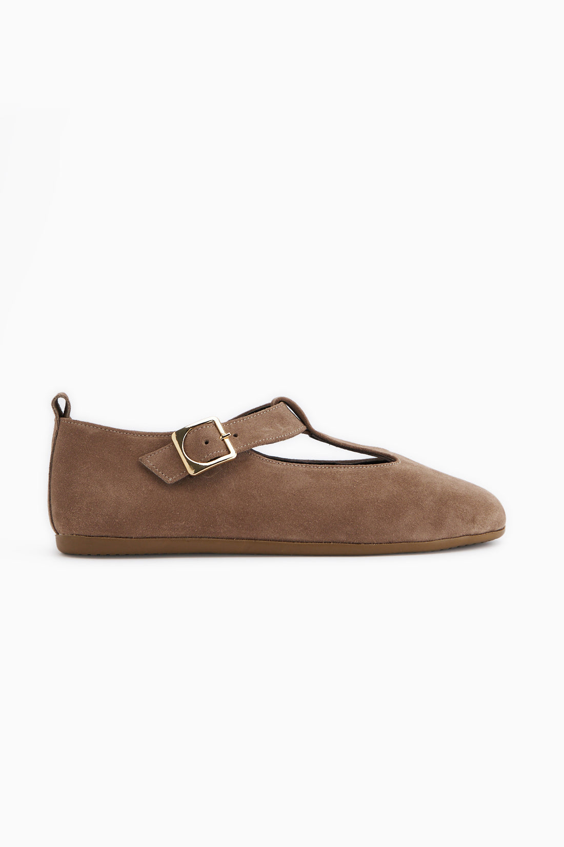 Danni Echtes Leder Mink Wildleder Gürtelschnalle Damen Ballerinas