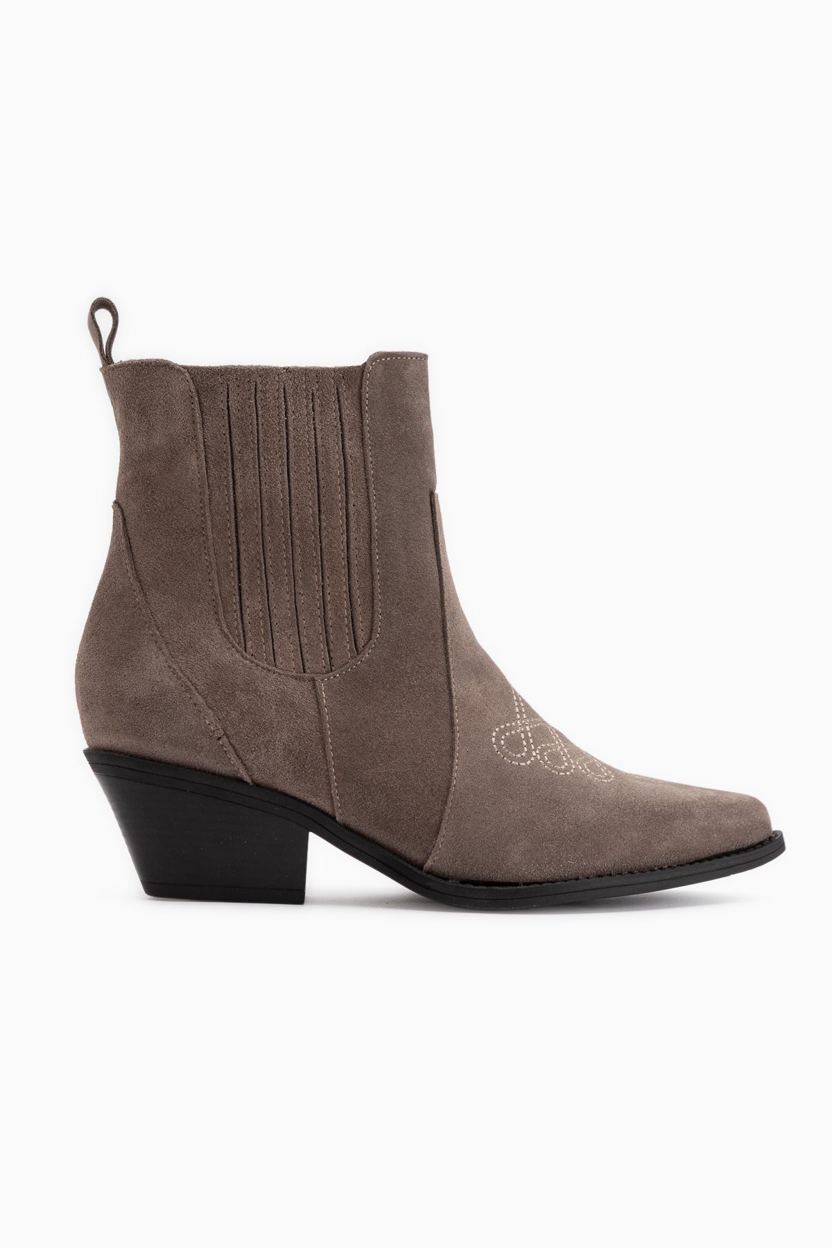 Freya Genuine Leather Mink Suede Embroidered Detailed Women’s Boots