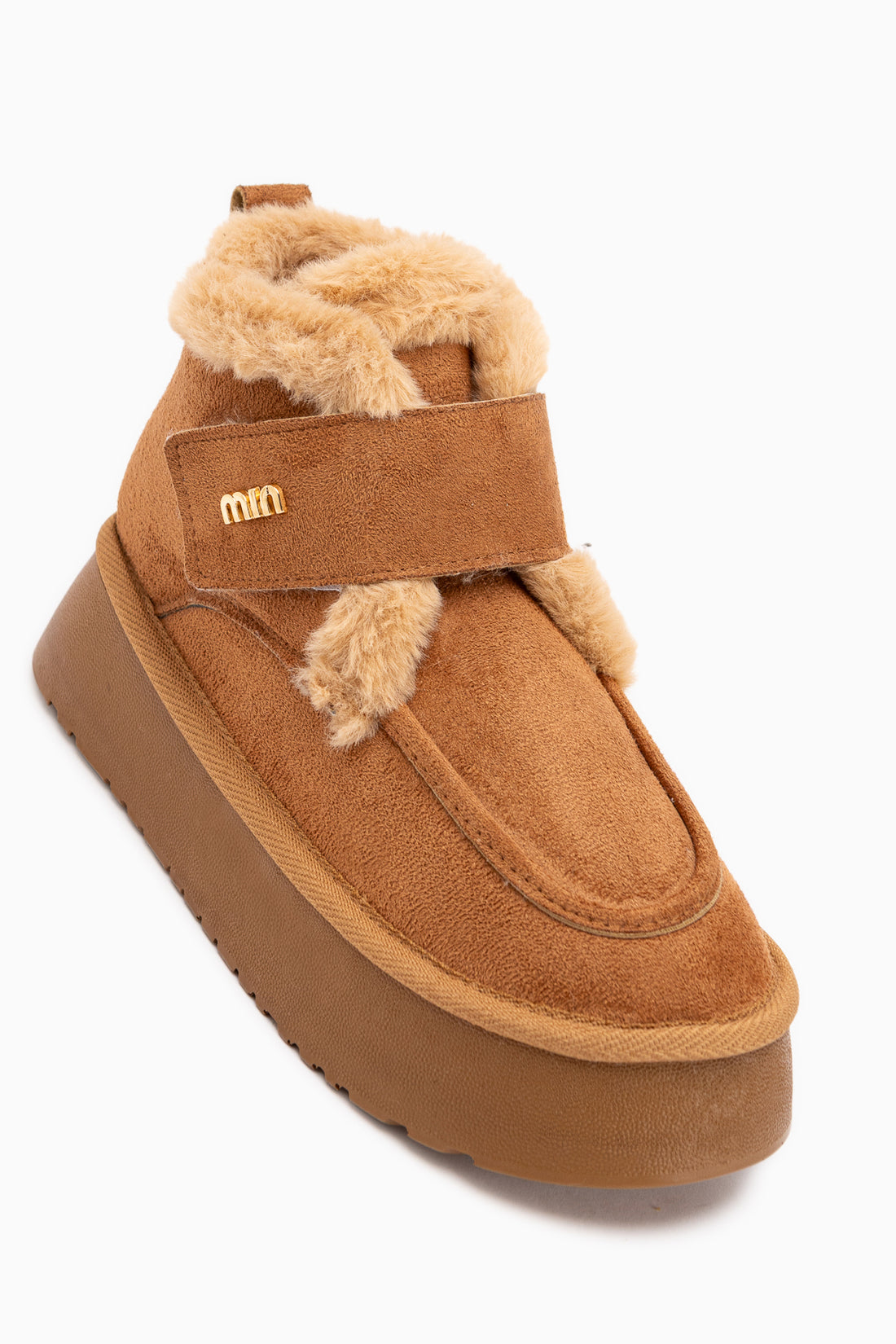 Celia Tan Wildleder Fell Dicke Sohle Damen Stiefel