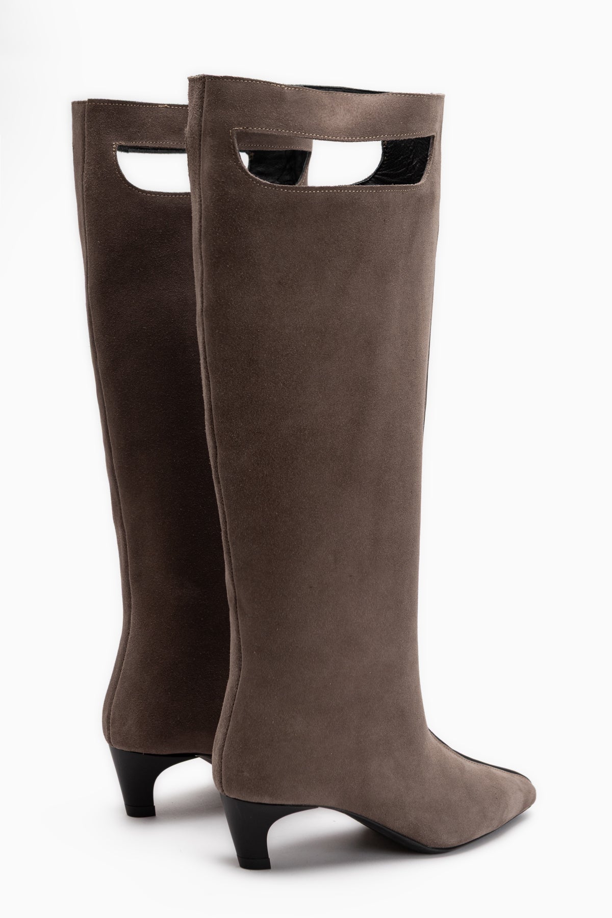 Gena Echtes Leder Mink Wildleder Kurze Absatz Damen Stiefel