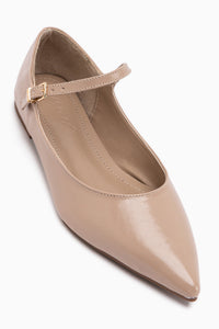 Minya Beige Spitz zulaufende Damen Ballerinas