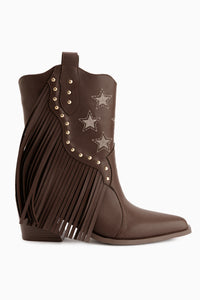 Valeria Braun Fransen Stern Detail Damen Stiefel