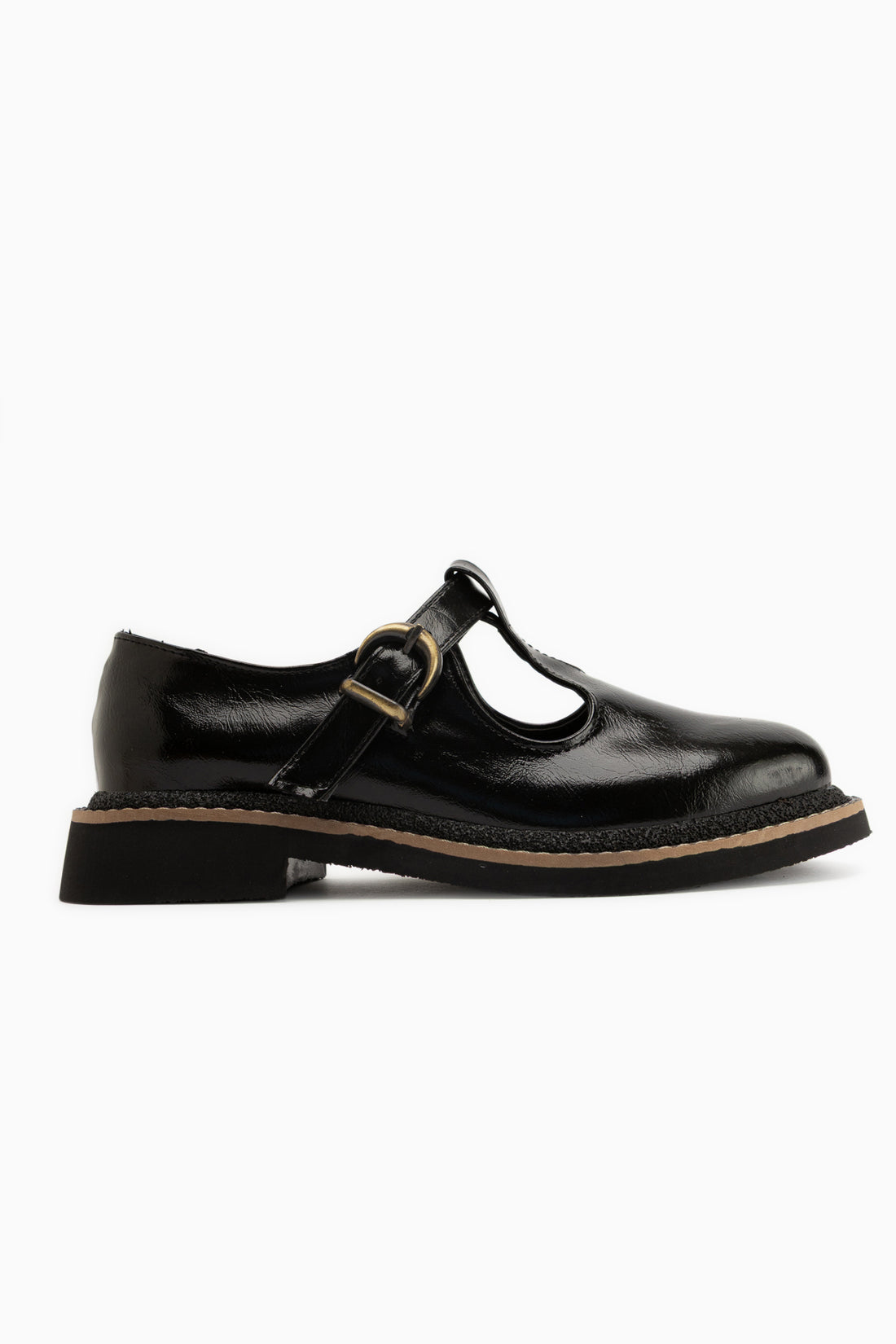 Naila Schwarze Schnalle Riemen Damen Loafer Alltagsschuhe