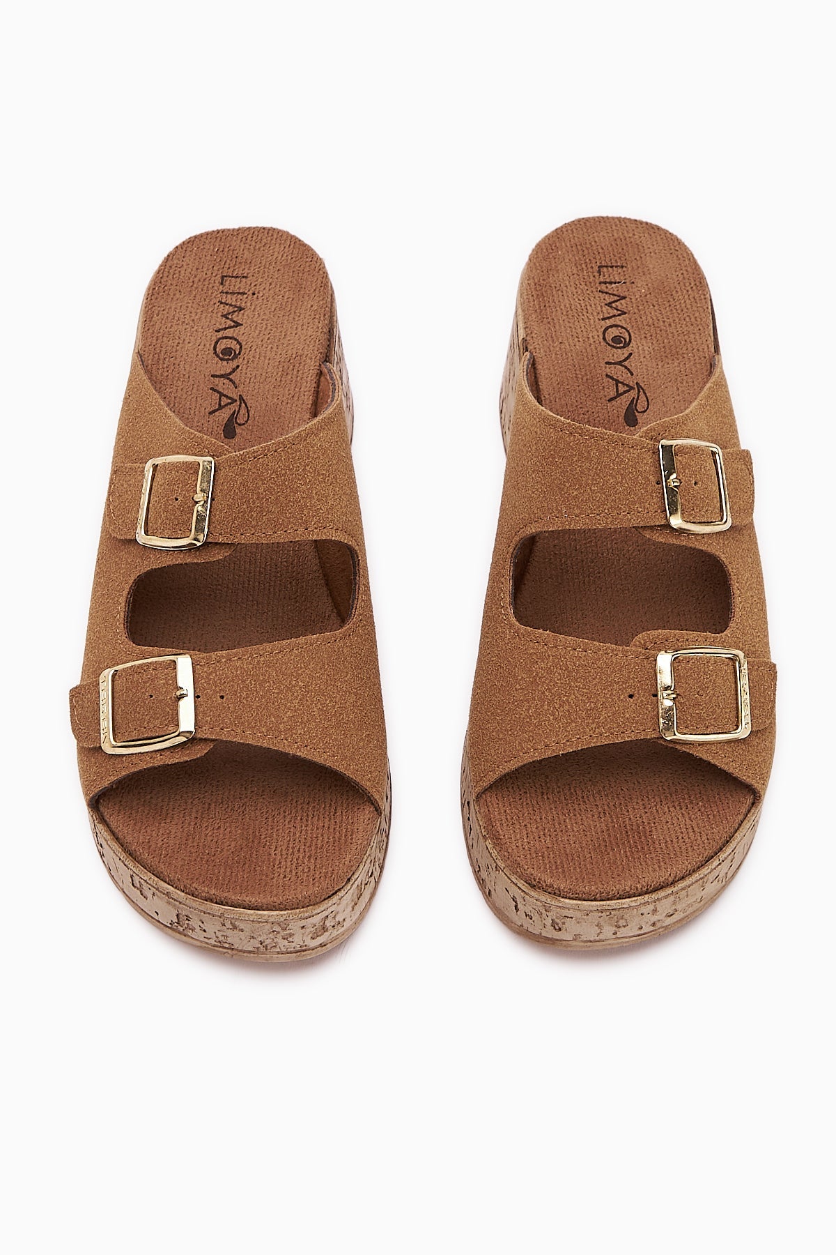 Samina Women's Double-Strap Chunky Heel Slippers in Camel