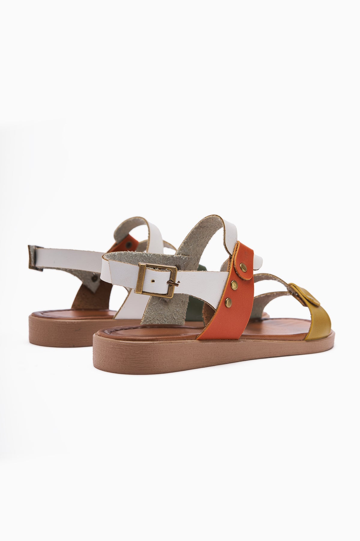 Ginta Echtes Leder Weiß Sandale