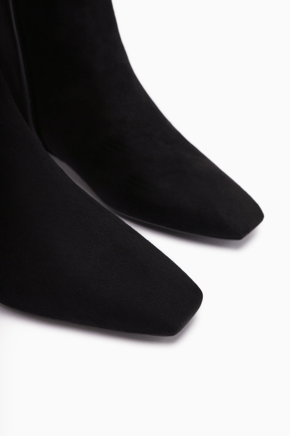 Grace Black Suede Low-Heeled Square-Toe Women's Boot