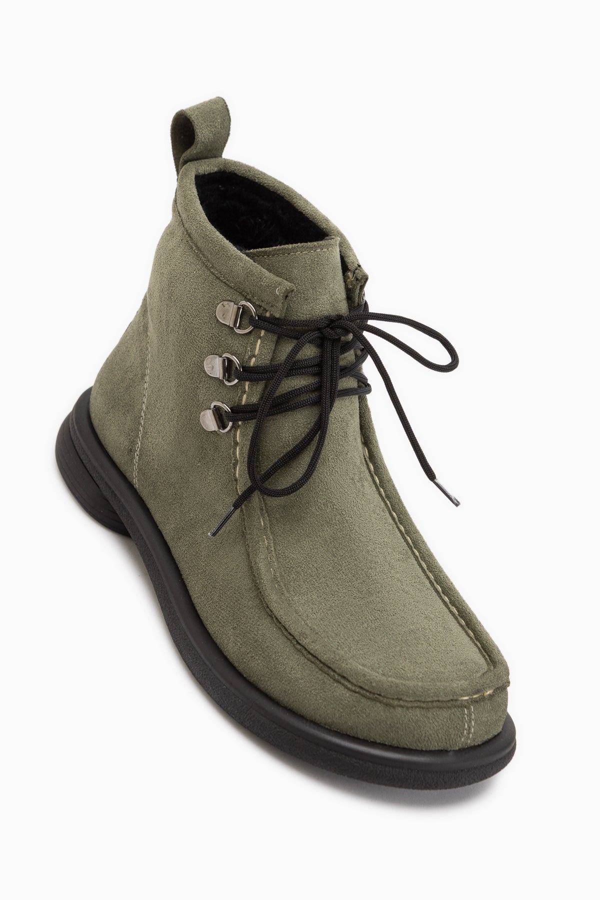 Edie Grüne Wildleder Schnürstiefel Damen