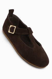 Danni Echtes Leder Braun Wildleder Gürteltier Damen Ballerinas