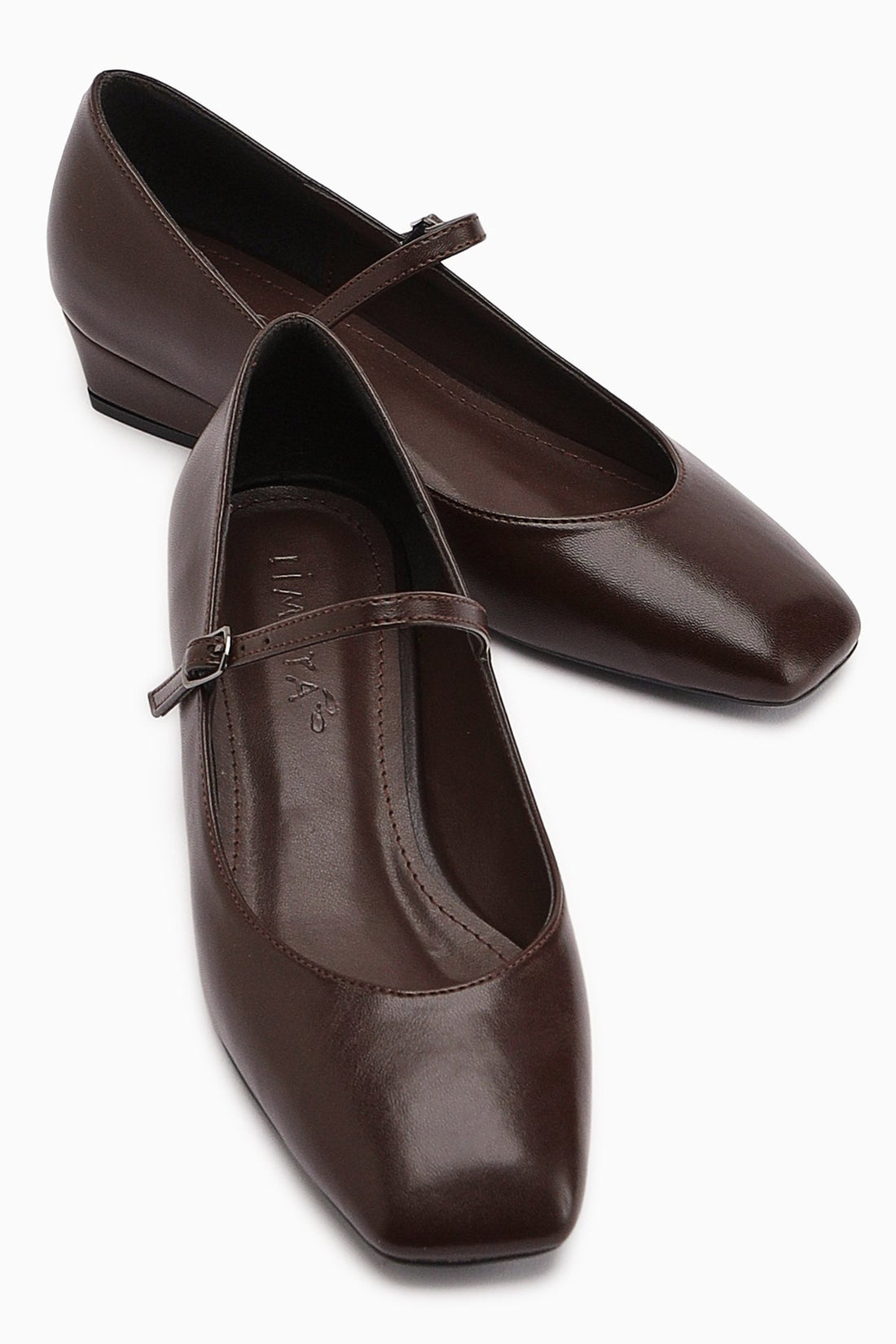 Yuphin Brown Low-Heeled Belted Women's High-Heeled Shoe