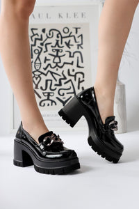 Chanpen Black Buckle Detailed Platform Casual Shoes