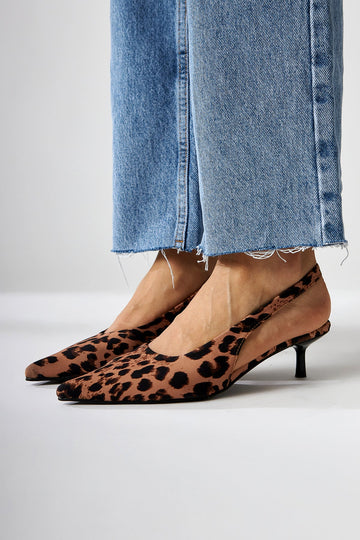 Sanni Leoparddruck Spitz Zehen Damen Absatz Sandale