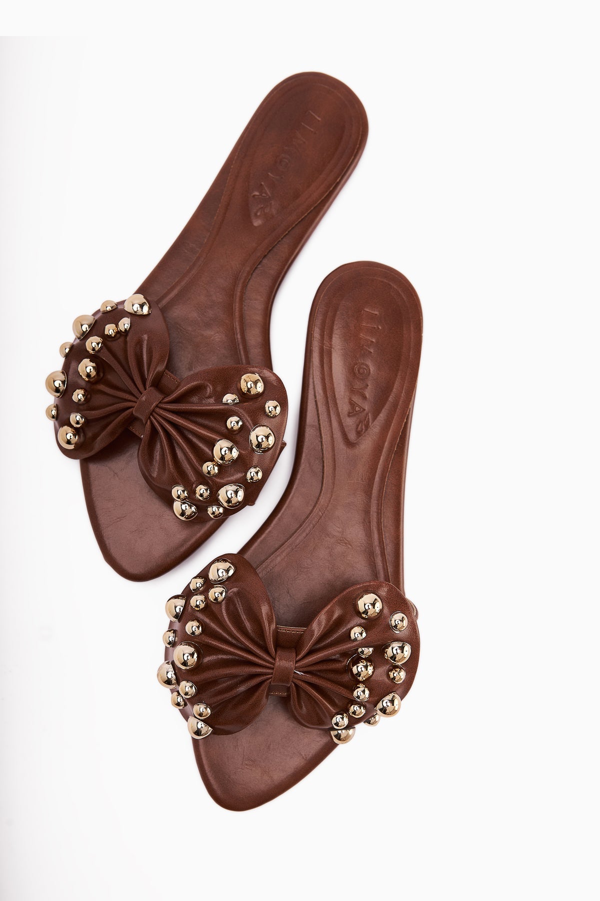 Dotty Taba Nietenbesetzte Schleife Damen Hausschuhe