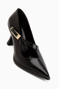 Sonja Black Belted Women’s Heeled Shoes