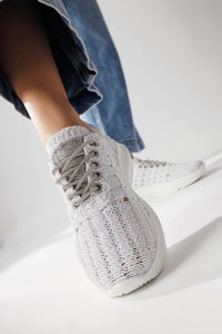Melisia White Stone Detailed Knitted Sneakers