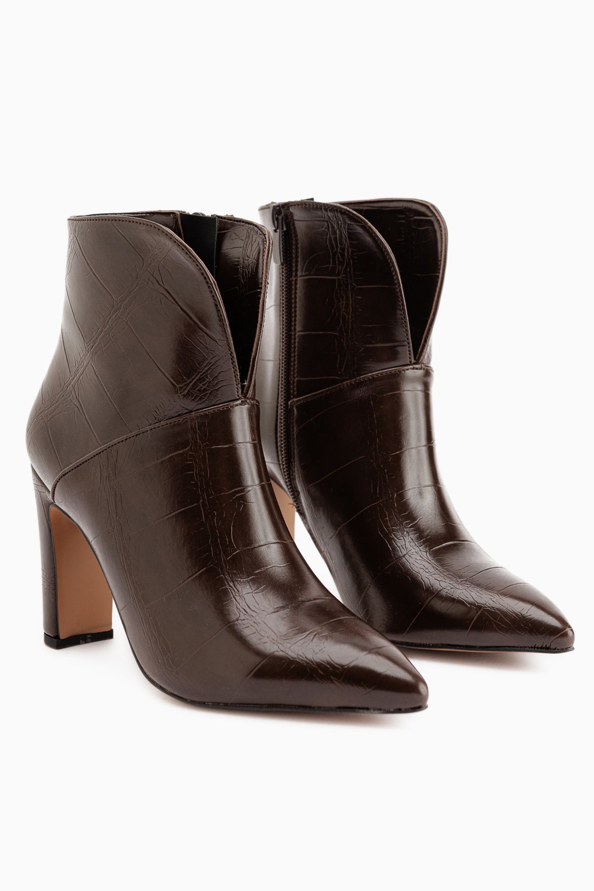 Janis Brown Crocodile Heeled Women’s Boots