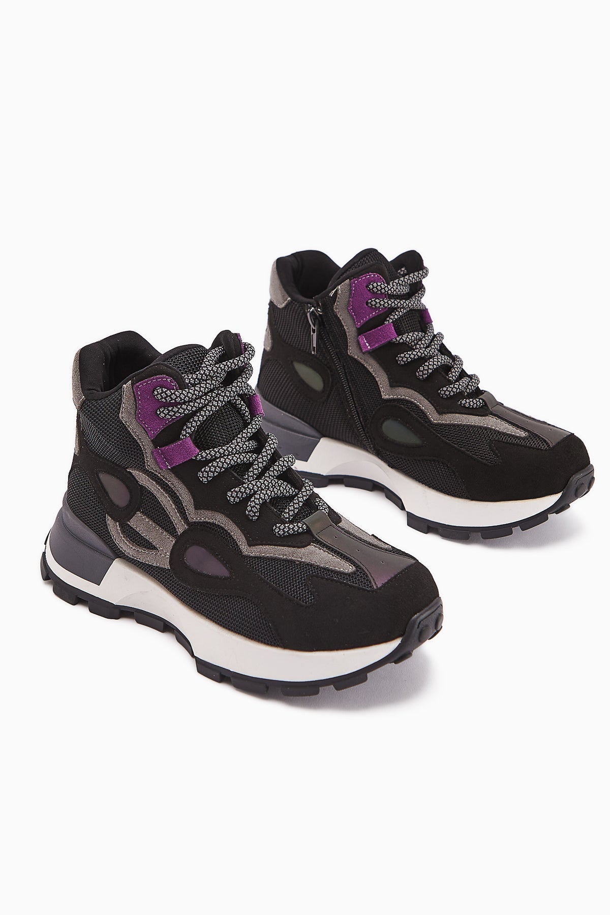 Emma Black Suede Detailed Lace-up Women's Sport Boot