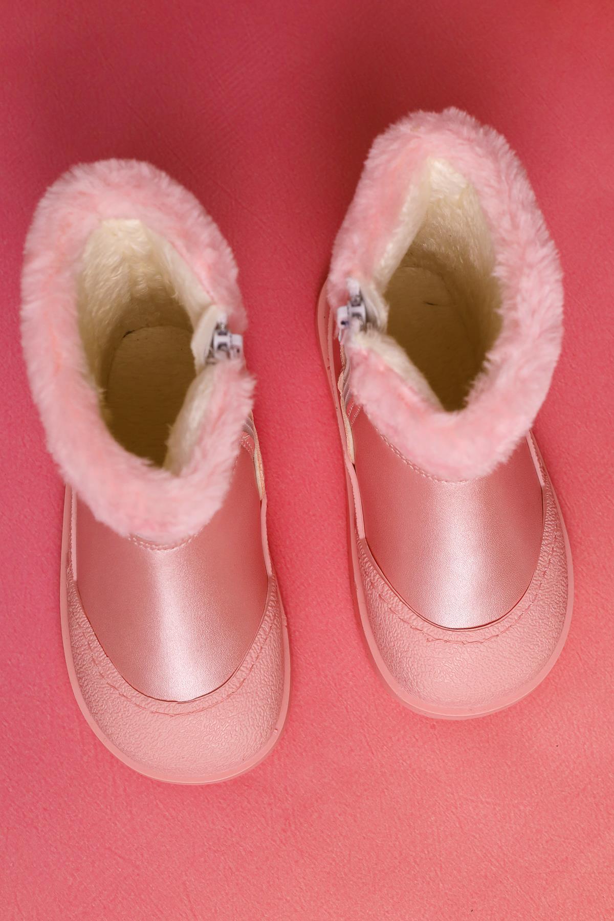 Hannah Pulver Gestreifte Charakterdruck Pelzgefütterte Kinderstiefel