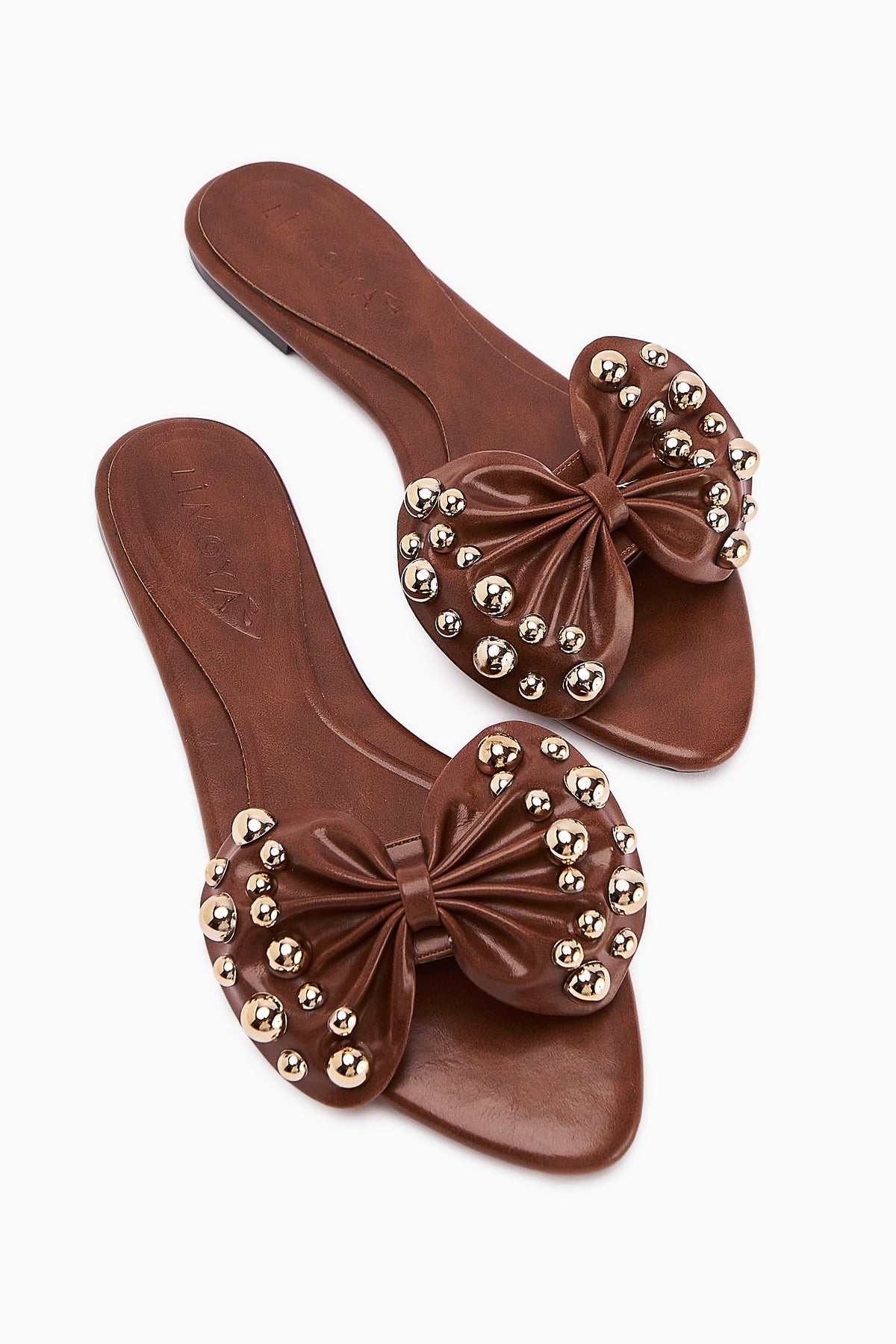 Dotty Taba Nietenbesetzte Schleife Damen Hausschuhe