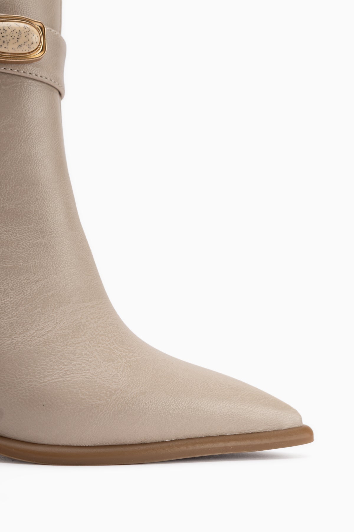 Loretta Beige Abnehmbarer Schaft 2-in-1 Absatz Damen Stiefel & Stiefeletten