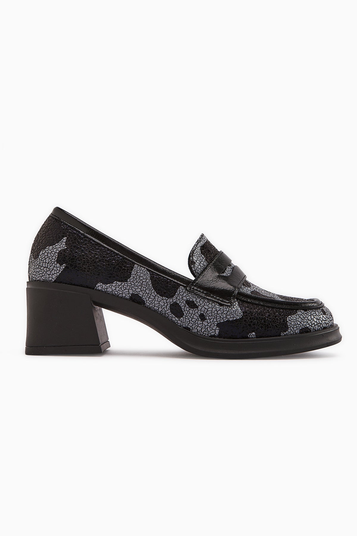 Keyla Black Monochrome Patterned Women's Loafer