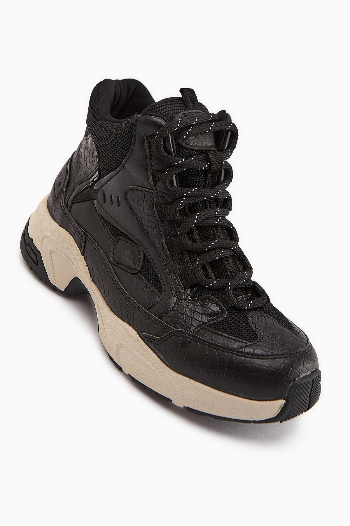 Nency Women's Black Lace-Up Sport Boot