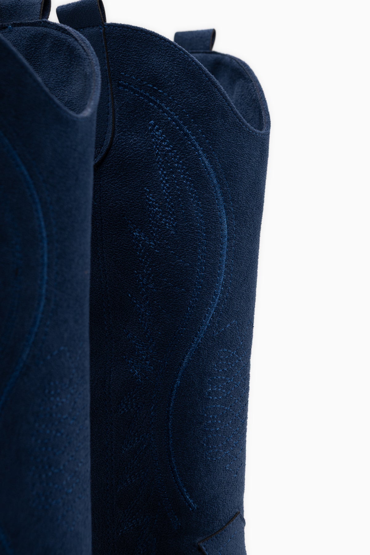 Hero Navy Suede Bestickte Cowboy Stiefel