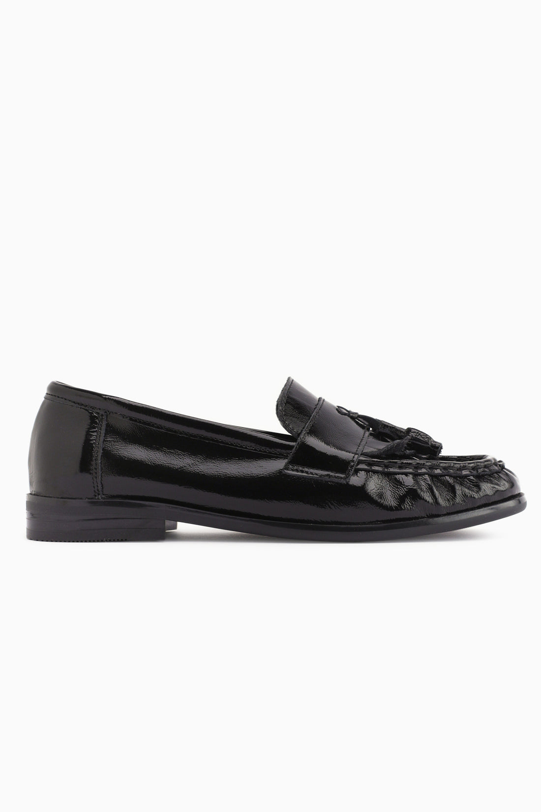 Echtes Leder Kethy Schwarz Lack Damen Loafer