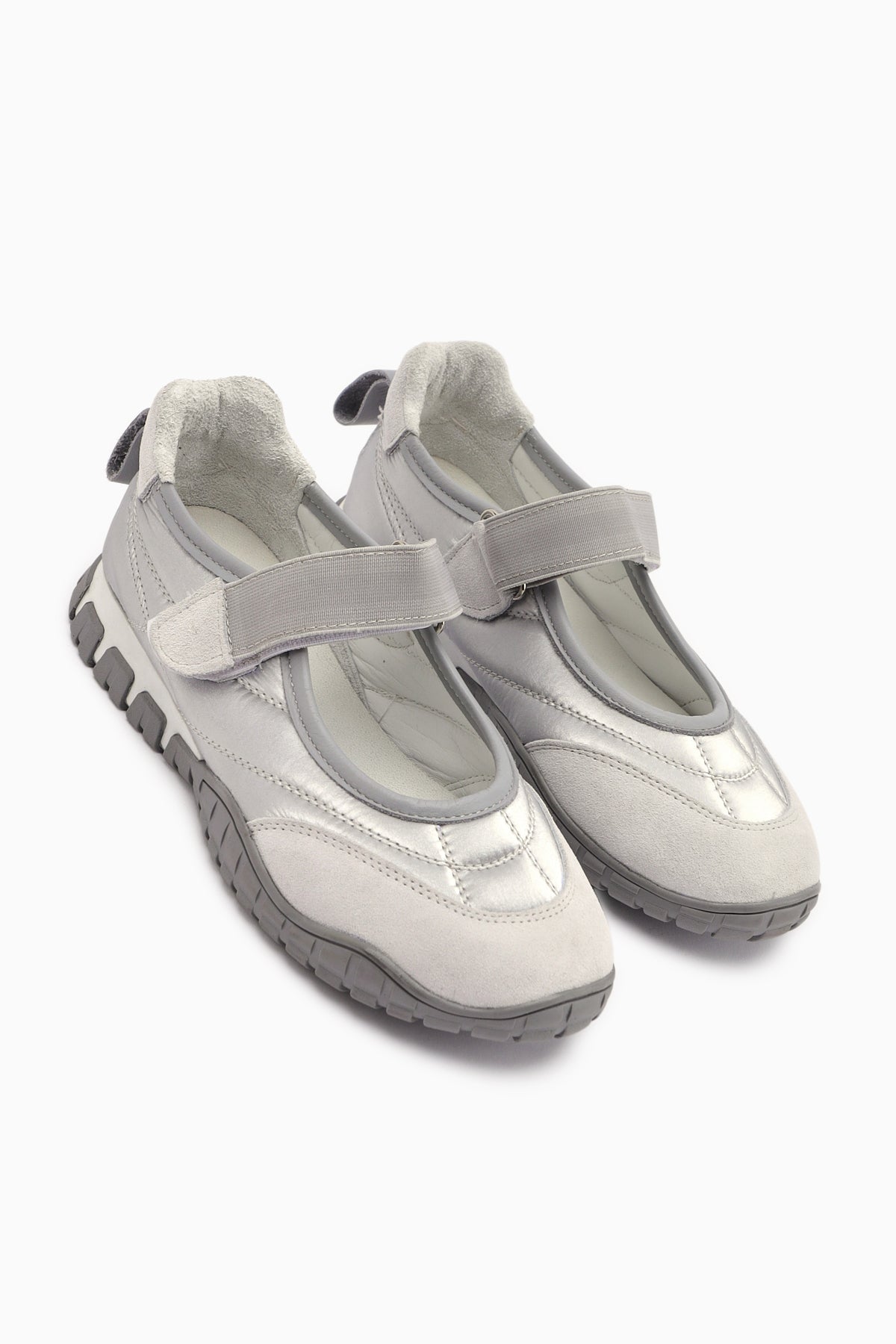 Nora Gray Fur Velcro Sporty Ballet Flat