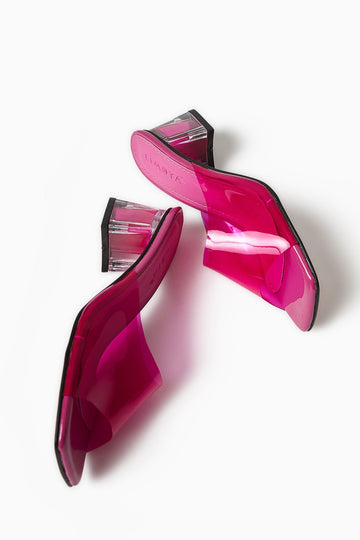 Persa Fuchsia Transparenter Riemen Transparenter Absatz Damen Hausschuhe