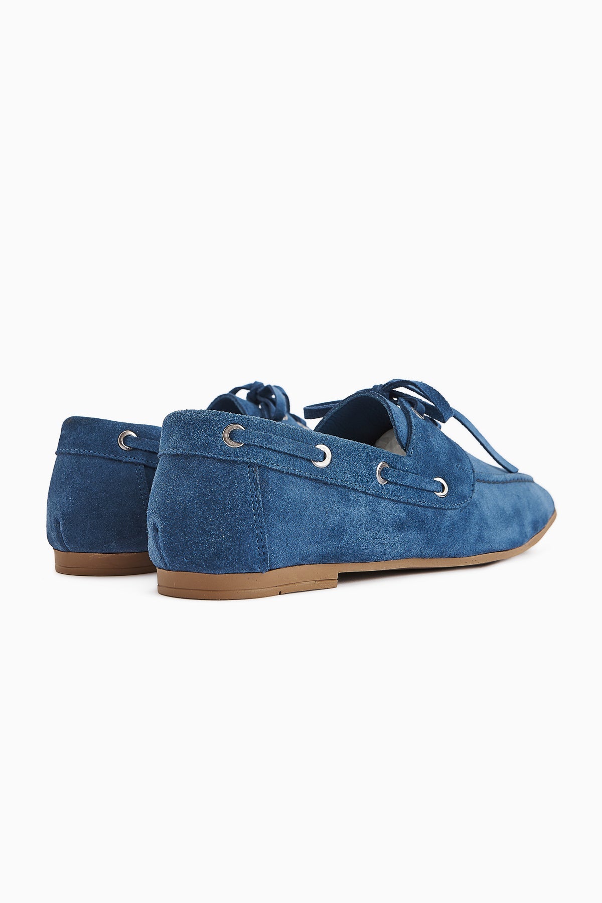 Arian Genuine Blue Suede Leather Lace-Up Moccasin Daily Loafer