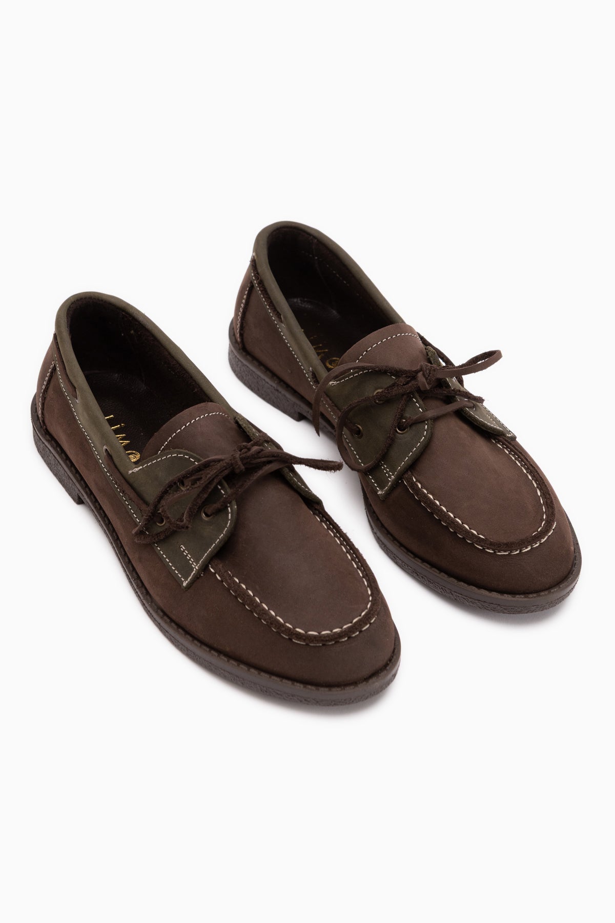 Echtes Leder Janica Braun Schnür Damen Mokassinschuhe