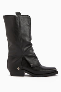 Fadia Black Square Toe Pleated Women's Boot