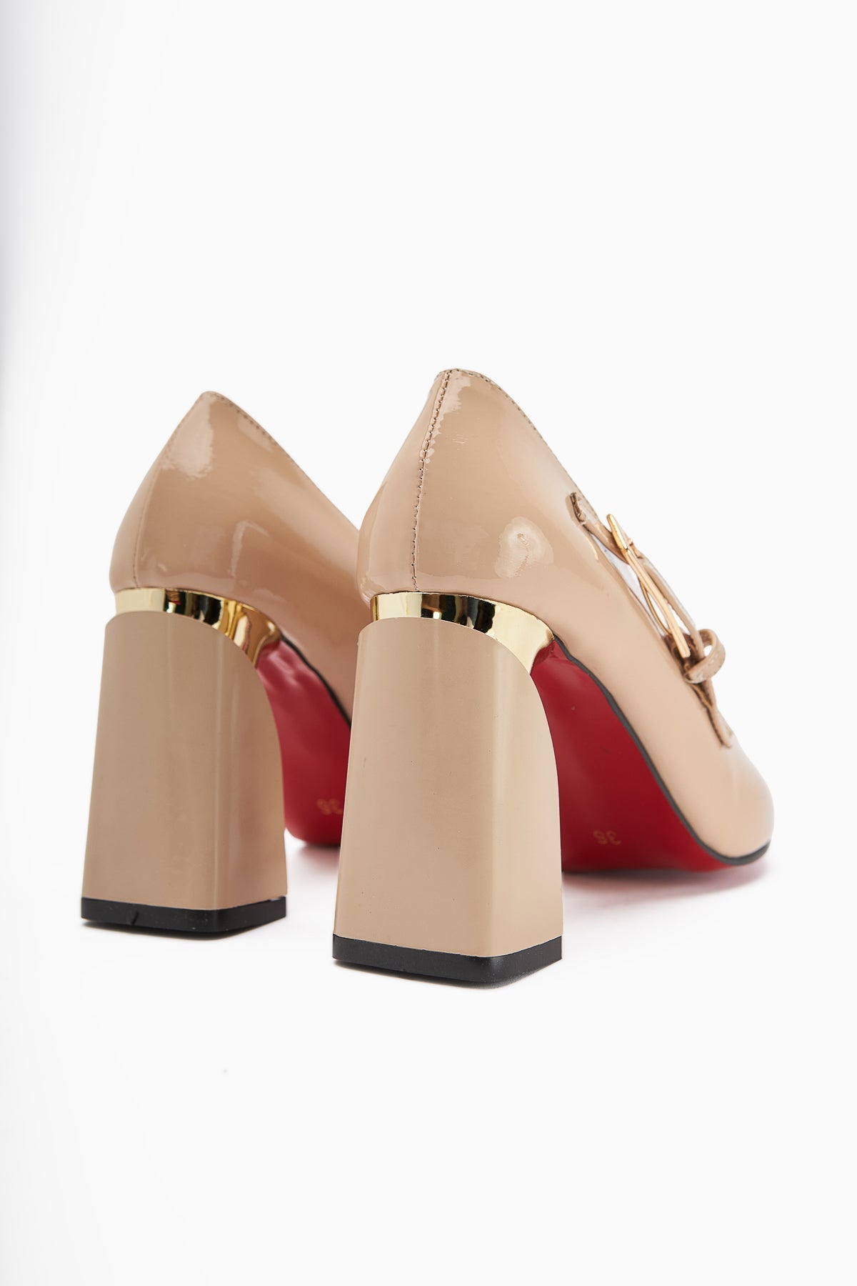 Vania Metallic Absatz Lackleder Damenschuhe in Zehn