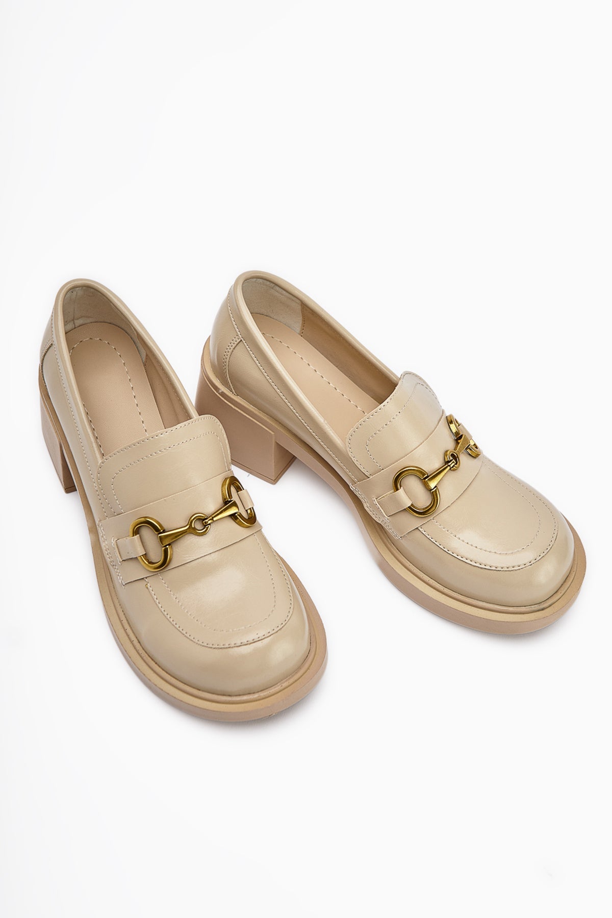 Berita Damen Chunky Heel Schuh in Beige