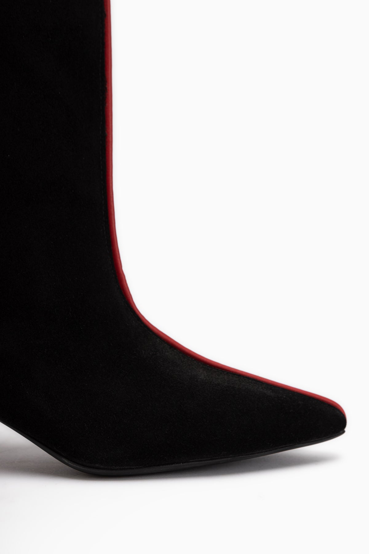 Gena Echtes Leder Schwarz Wildleder Kurze Absatz Damen Stiefel