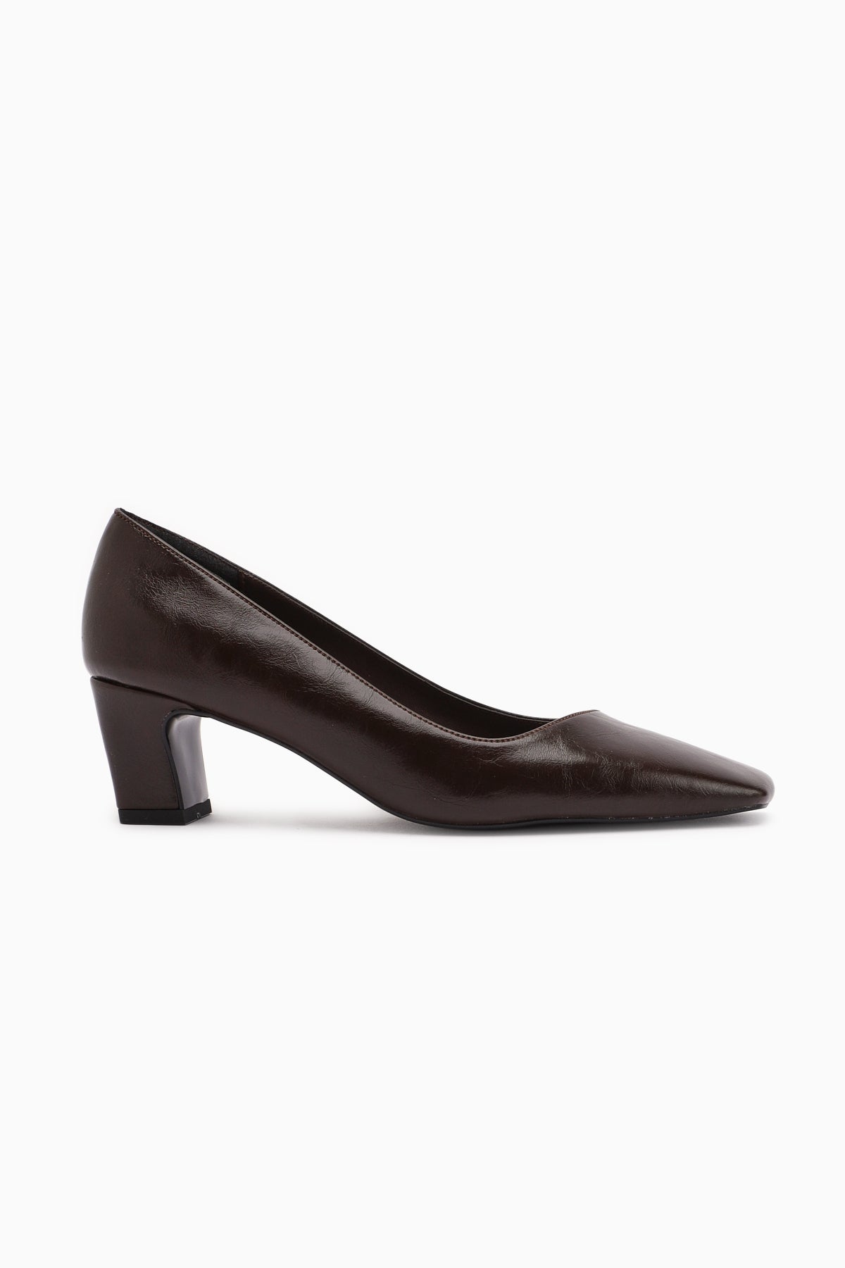 Jelina Coffee Chunky Heeled Women's Shoes