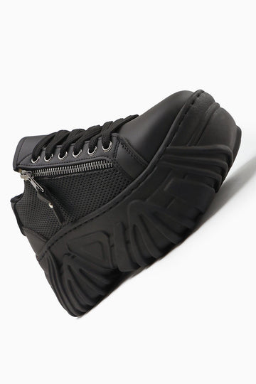Betty Siyah Yüksek Tabanlı Fermuar Detaylı Kadın Sneakers