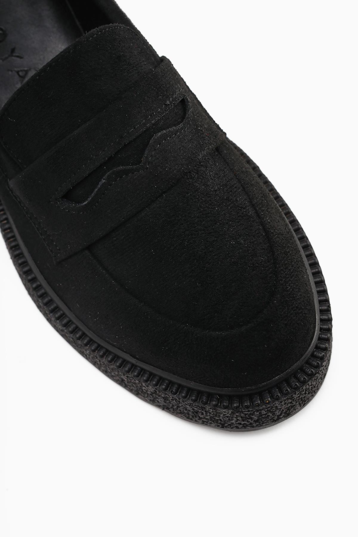 Bojan Schwarzes Wildleder Dicke Sohle Damen Freizeitschuh