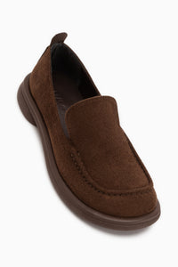 Greta Braun Wildleder Dicke Sohle Damen Loafer