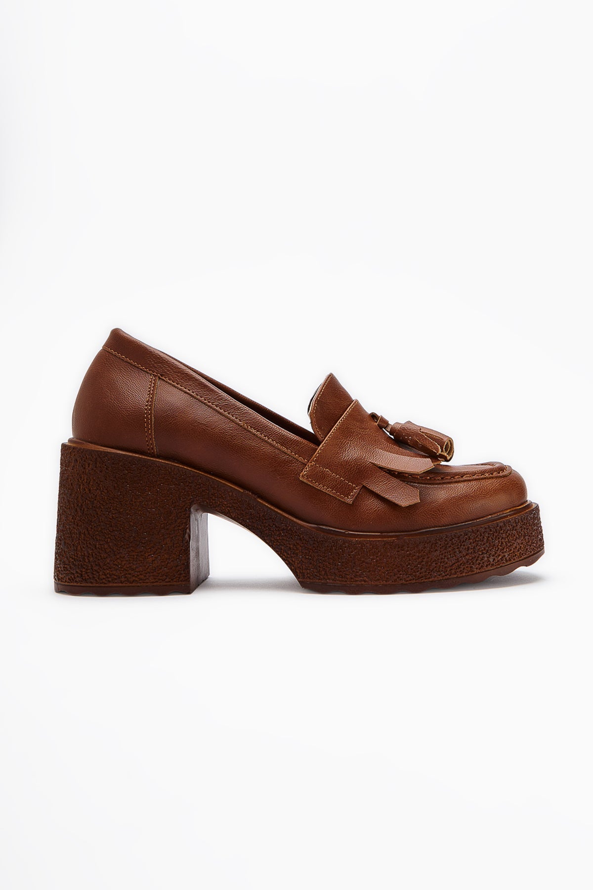 Loreen Damen Taba Quastenabsatz Loafer Bequemer Täglicher Schuh
