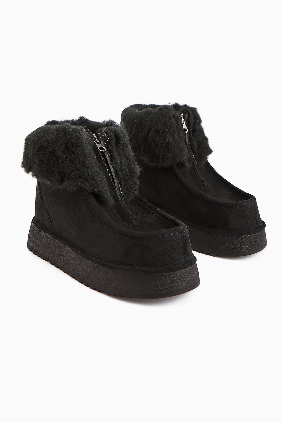 Erva Black Suede Fur Women's Boot