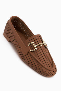 Echtes Leder Rian Tan Schnalle Damen Ballerinas